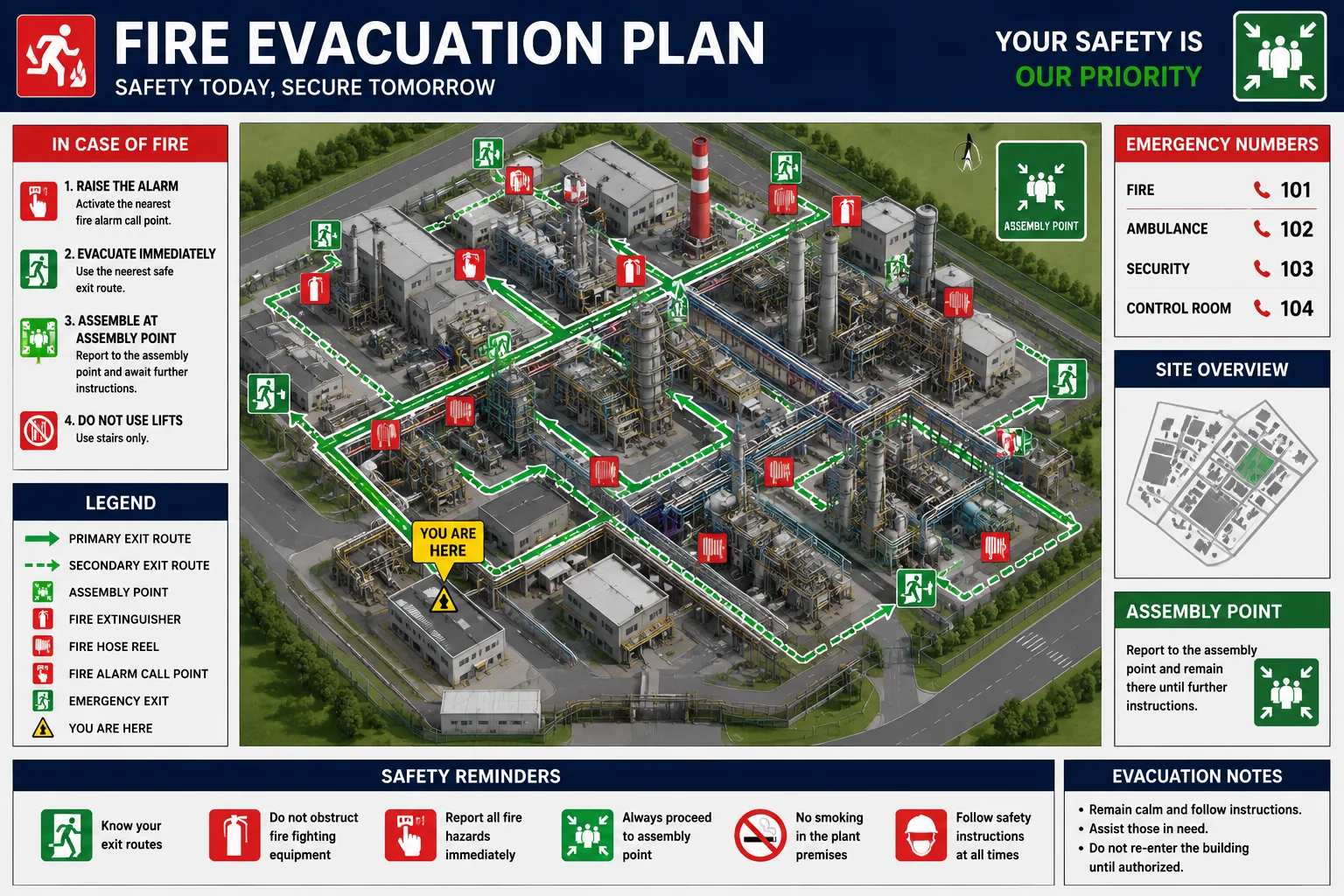 Fire evacuation layout drawing